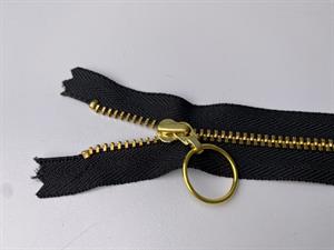 Lynlås - ikke delbar, sort med metaltænder, 13 cm