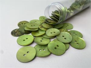 Perlemorsknap - lys æblegrøn, 20 mm