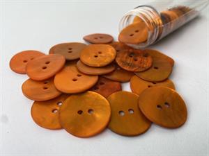 Perlemorsknap - orange, 22 mm