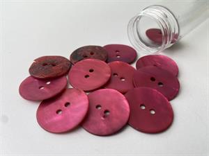 Perlemorsknap - fuchsia pink, 23 mm