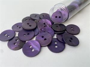 Perlemorsknap - mørk lilla, 18 mm