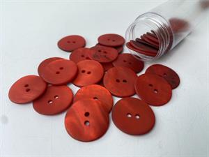 Perlemorsknap - rød, 18 mm