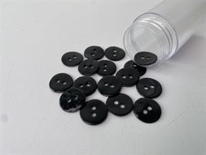 Perlemorsknap - sort, 12 mm