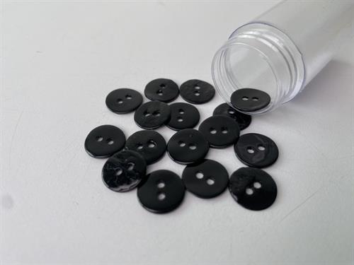 Perlemorsknap - sort, 12 mm