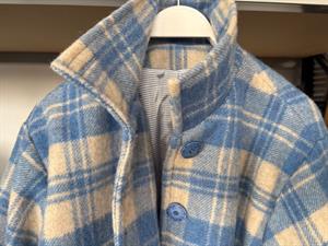 Frakkeuld - lækre tern i blå og beige