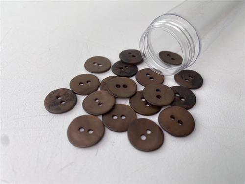 Perlemorsknap - chokoladebrun, 13 mm