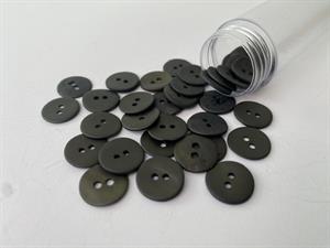 Perlemorsknap - mørk armygrøn, 13 mm