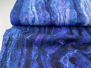 Patchwork stof - stonehenge marble i blå toner