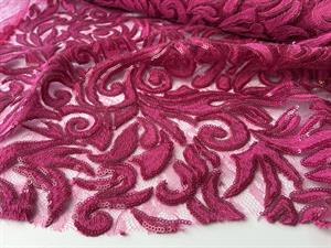Pailletstof - pink swirl