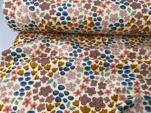 Bomuldsjersey - fine små blomster