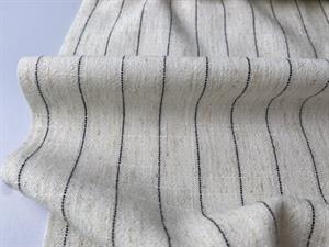 Vævet hør/viscose - lækker natural med tynde striber
