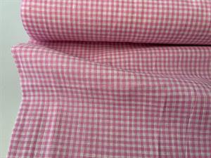 Fastvævet bomuld - vichy checks pink / white