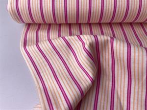 Viscosejersey - fine striber i pink og orange