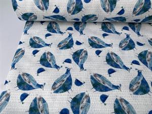 Patchwork stof - birds aqua