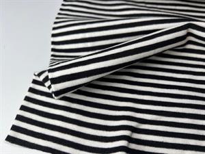 Rib - stribet i sort og hvid, 5 mm