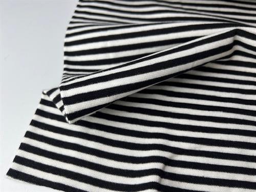 Rib - stribet i sort og hvid, 5 mm
