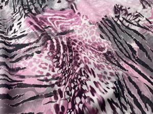Fastvævet chiffon - purple animal print