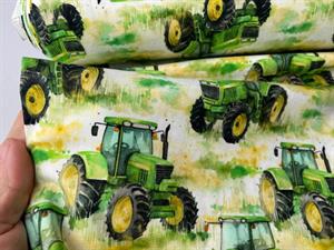 Bomuldsjersey - Fine grønne traktorer