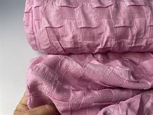 Fastvævet polyester - rosa med effekt vævning 