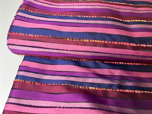 Fastvævet - lækre striber i lilla toner