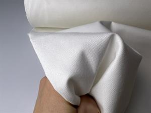 Fastvævet bomuld - offwhite og lidt lodden