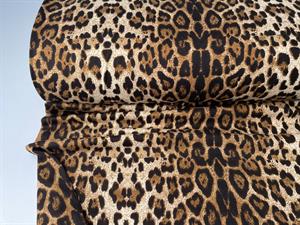 Viscosejersey - leopard i gyldne toner