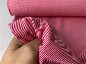 Bomuldsjersey - mikro striber i pink/lyserød