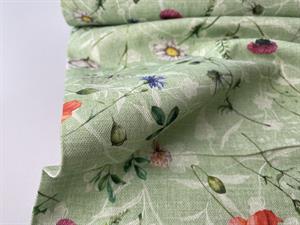 Deko canvas - fine blomster på mintgrøn bund