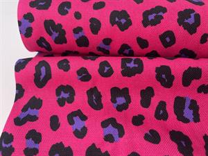 Deko canvas - cool leo på mørk fuchsia bund