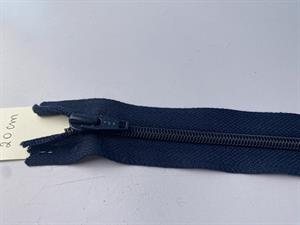Lynlås - ikke delbar spital lynlås i marine, 20 cm, YKK
