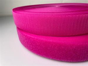 Velcrobånd - pink i 3,8 cm bredde, ca. 25 m