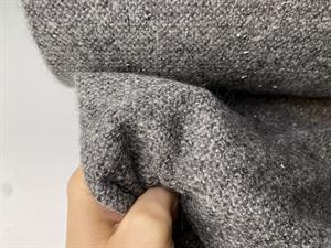 Strikjersey - gråmeleret med glimmer