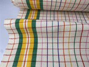 Strofinaccio - viskestykke stof, hørblanding med farverige tern no. 2