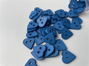 Helt rør med 50 knapper - lille fin hjerteknap i blå 15 mm