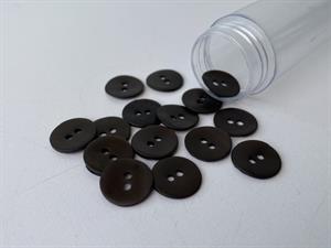 Perlemorsknap - mørkebrun, 12 mm