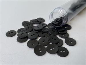 Perlemorsknap - sort og mat, 12 mm