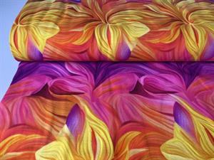 Bomuldsjersey - fantasy flowers i fede farver