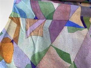 Fastvævet bomuldsvoile - abstrakt i lækre farver