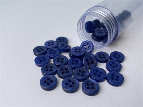 Skjorteknap - klassisk, blank og navy, 10 mm