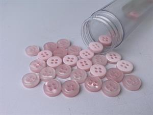 Skjorteknap - klassisk, blank og baby lyserød, 10 mm
