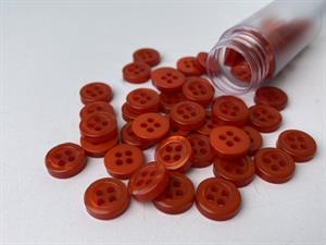 Skjorteknap - klassisk, blank og tomatrød, 10 mm