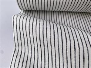 Fastvævet bomuld - flotte tynde striber på offwhite bund