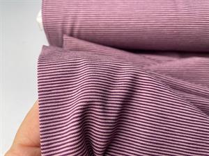 Bomuldsjersey - mikro striber i bordeaux/old rose