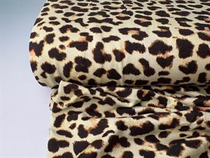 Viscosejersey - leopard på varm gylden bund