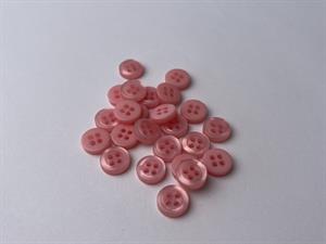 Skjorteknap - klassisk, blank og rosa, 10 mm