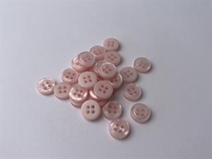 Skjorteknap - klassisk, blank og sart lyserød, 10 mm