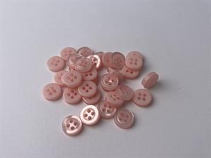 Skjorteknap - klassisk, blank og lyserød, 10 mm