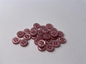 Skjorteknap - klassisk, blank og mauve, 10 mm