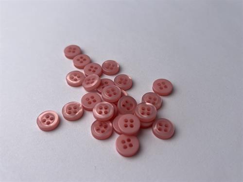 Skjorteknap - klassisk, blank og varm lyserød, 10 mm