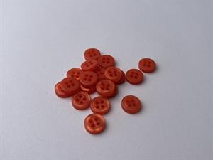 Skjorteknap - klassisk, blank og varm orange, 10 mm
